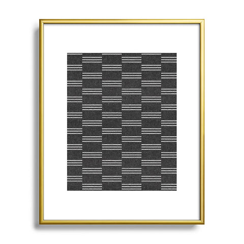 Little Arrow Design Co ella triple stripe charcoal Metal Framed Art Print