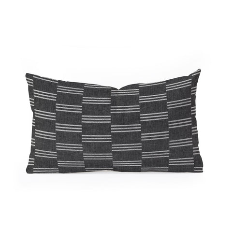 Little Arrow Design Co ella triple stripe charcoal Oblong Throw Pillow