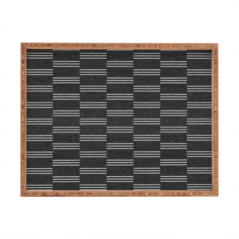 Little Arrow Design Co ella triple stripe charcoal Rectangular Tray