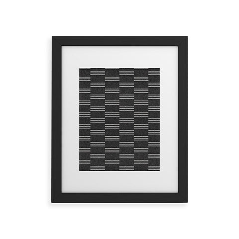 Little Arrow Design Co ella triple stripe charcoal Framed Art Print