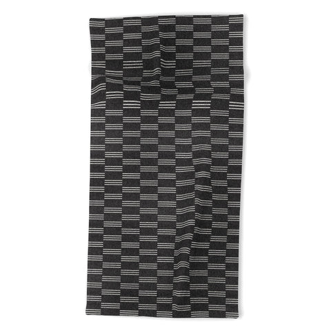 Little Arrow Design Co ella triple stripe charcoal Beach Towel