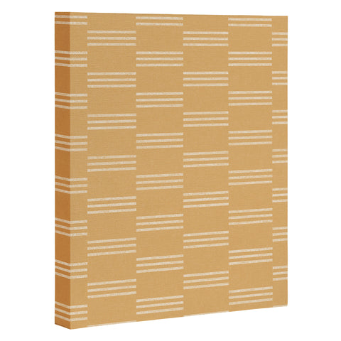 Little Arrow Design Co ella triple stripe dijon Art Canvas