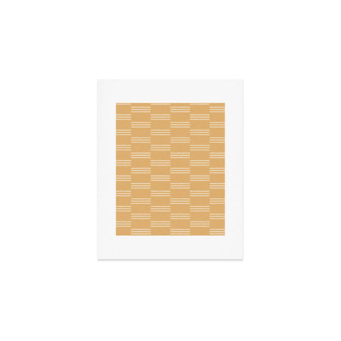 Little Arrow Design Co ella triple stripe dijon Art Print