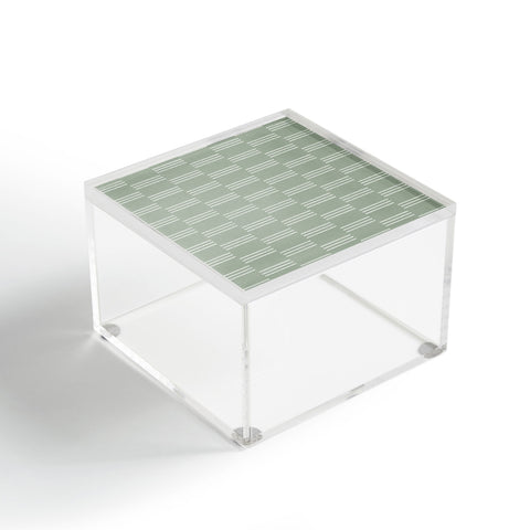 Little Arrow Design Co ella triple stripe sage Acrylic Box