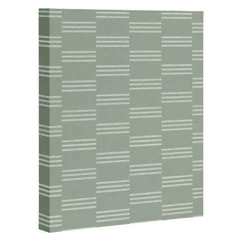 Little Arrow Design Co ella triple stripe sage Art Canvas