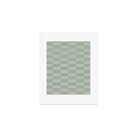 Little Arrow Design Co ella triple stripe sage Art Print