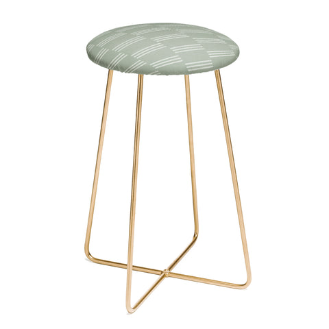 Little Arrow Design Co ella triple stripe sage Counter Stool
