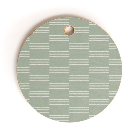 Little Arrow Design Co ella triple stripe sage Cutting Board Round