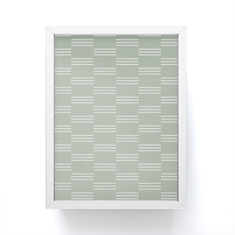 Little Arrow Design Co ella triple stripe sage Framed Mini Art Print