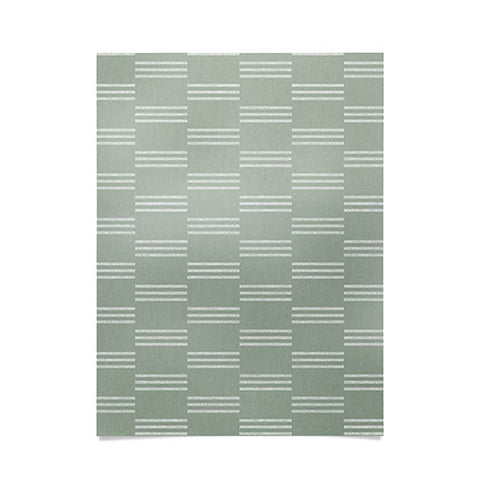 Little Arrow Design Co ella triple stripe sage Poster