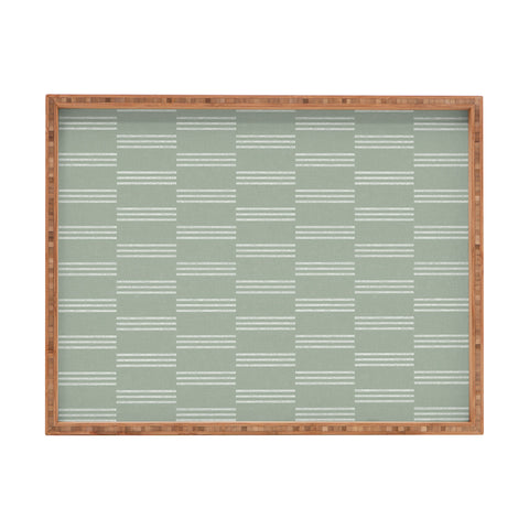Little Arrow Design Co ella triple stripe sage Rectangular Tray