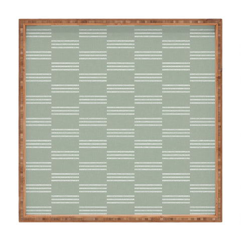 Little Arrow Design Co ella triple stripe sage Square Tray