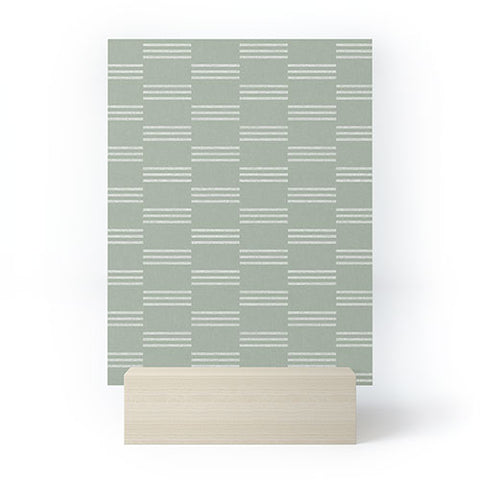 Little Arrow Design Co ella triple stripe sage Mini Art Print
