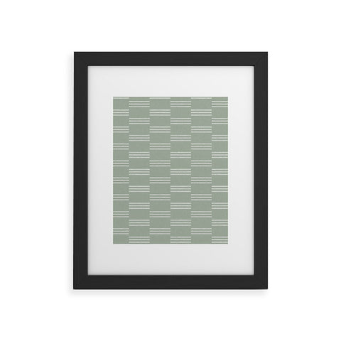 Little Arrow Design Co ella triple stripe sage Framed Art Print
