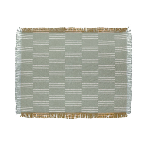 Little Arrow Design Co ella triple stripe sage Throw Blanket
