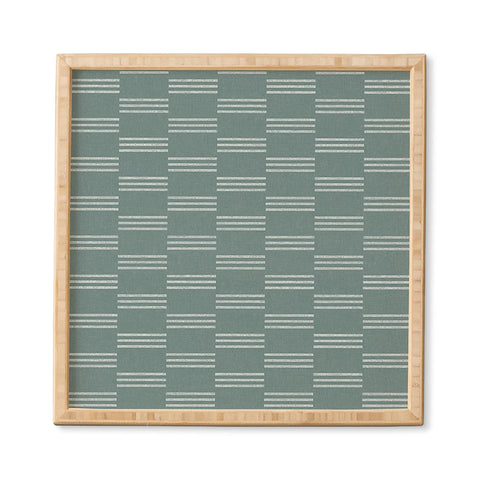 Little Arrow Design Co ella triple stripe teal Framed Wall Art