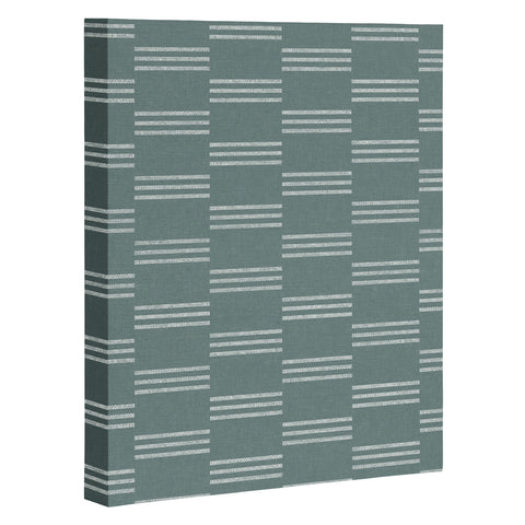 Little Arrow Design Co ella triple stripe teal Art Canvas