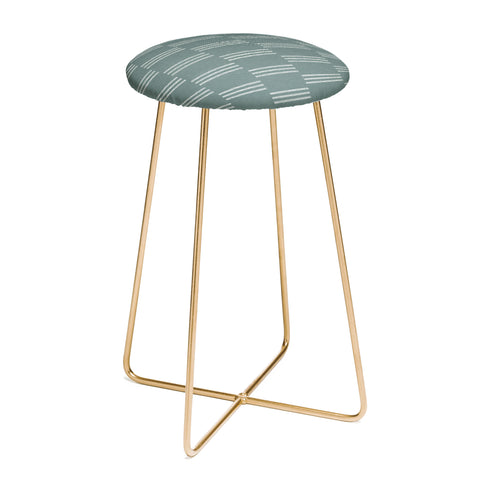 Little Arrow Design Co ella triple stripe teal Counter Stool