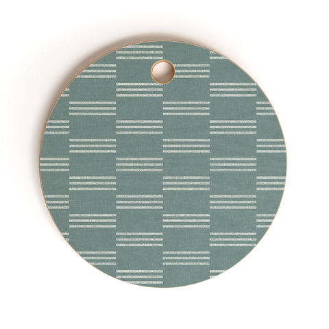Little Arrow Design Co ella triple stripe teal Cutting Board Round