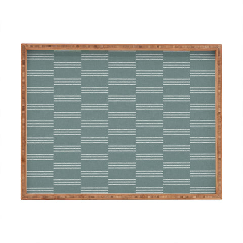 Little Arrow Design Co ella triple stripe teal Rectangular Tray