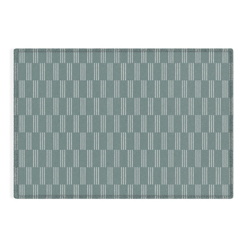 Little Arrow Design Co ella triple stripe teal Outdoor Rug