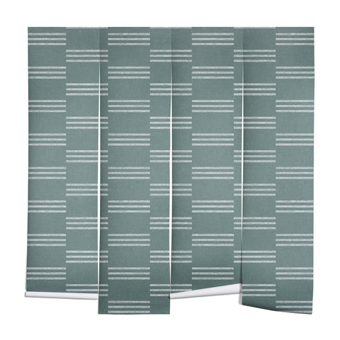 Little Arrow Design Co ella triple stripe teal Wall Mural