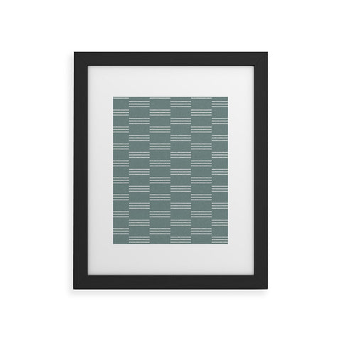 Little Arrow Design Co ella triple stripe teal Framed Art Print