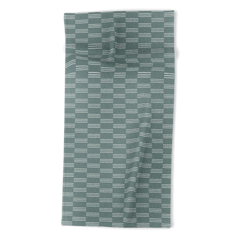 Little Arrow Design Co ella triple stripe teal Beach Towel