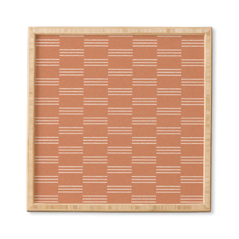 Little Arrow Design Co ella triple stripe terracotta Framed Wall Art