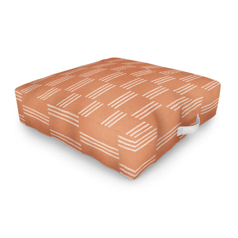 Little Arrow Design Co ella triple stripe terracotta Outdoor Floor Cushion