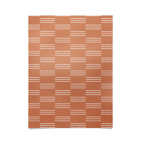Little Arrow Design Co ella triple stripe terracotta Poster