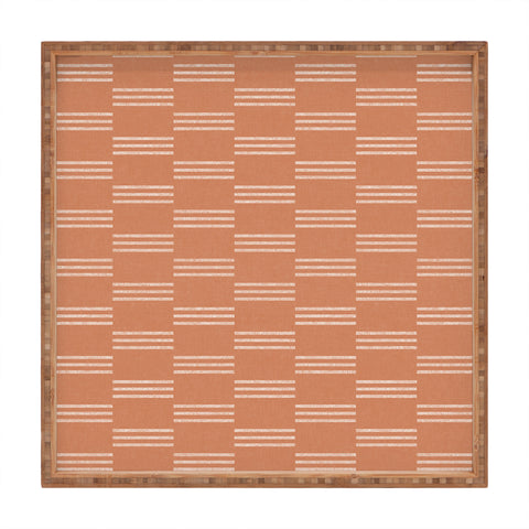 Little Arrow Design Co ella triple stripe terracotta Square Tray