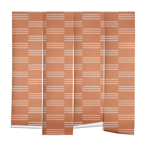 Little Arrow Design Co ella triple stripe terracotta Wall Mural
