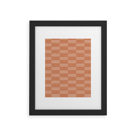 Little Arrow Design Co ella triple stripe terracotta Framed Art Print