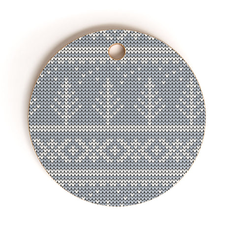Little Arrow Design Co Fair Isle Blue Cutting Board Round