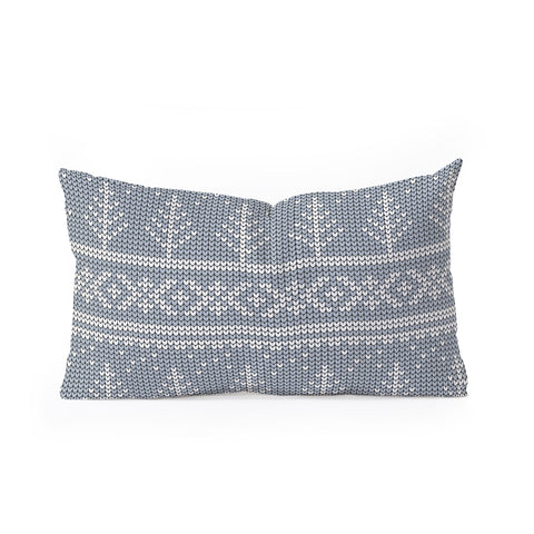 Little Arrow Design Co Fair Isle Blue Oblong Throw Pillow