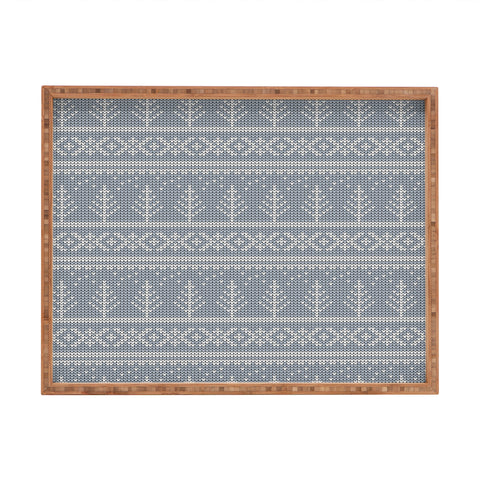 Little Arrow Design Co Fair Isle Blue Rectangular Tray