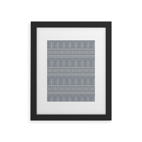 Little Arrow Design Co Fair Isle Blue Framed Art Print