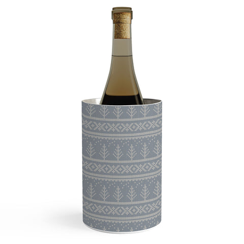 Little Arrow Design Co Fair Isle Blue Wine Chiller