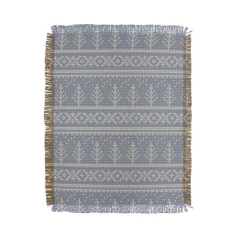 Little Arrow Design Co Fair Isle Blue Throw Blanket