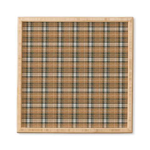 Little Arrow Design Co fall plaid brown olive Framed Wall Art