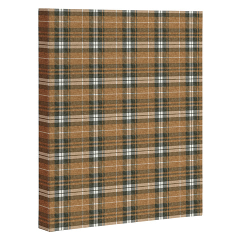 Little Arrow Design Co fall plaid brown olive Art Canvas