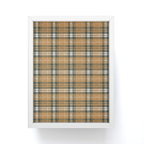 Little Arrow Design Co fall plaid brown olive Framed Mini Art Print