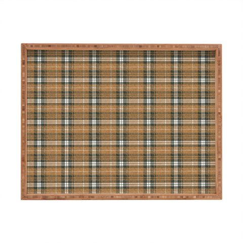 Little Arrow Design Co fall plaid brown olive Rectangular Tray