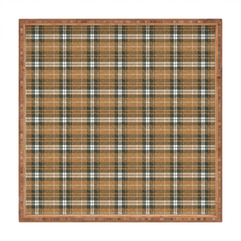 Little Arrow Design Co fall plaid brown olive Square Tray