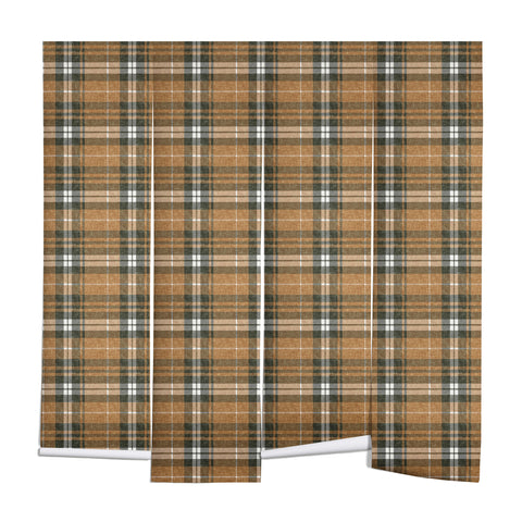 Little Arrow Design Co fall plaid brown olive Wall Mural