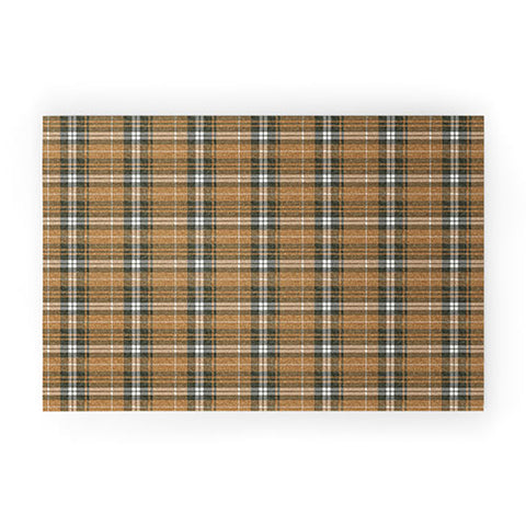 Little Arrow Design Co fall plaid brown olive Welcome Mat
