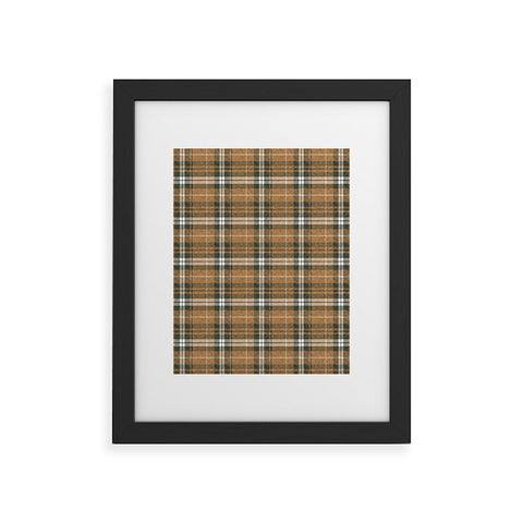Little Arrow Design Co fall plaid brown olive Framed Art Print