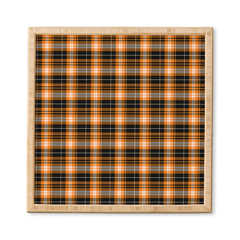 Little Arrow Design Co fall plaid orange and black Framed Wall Art