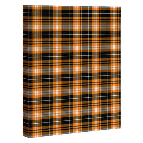 Little Arrow Design Co fall plaid orange and black Art Canvas